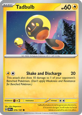 Tadbulb 076/197 (76) [SV03: Obsidian Flames] - Deck Out Gaming