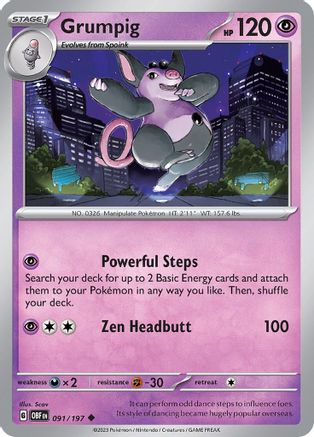 Grumpig (91) [SV03: Obsidian Flames] - Deck Out Gaming