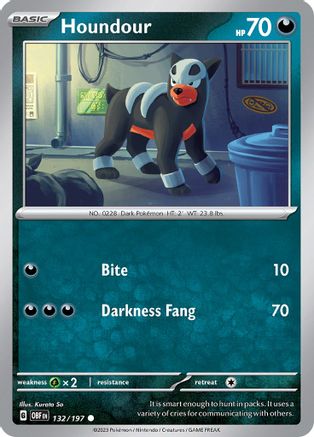 Houndour - 132/197 (132) [SV03: Obsidian Flames] - Deck Out Gaming