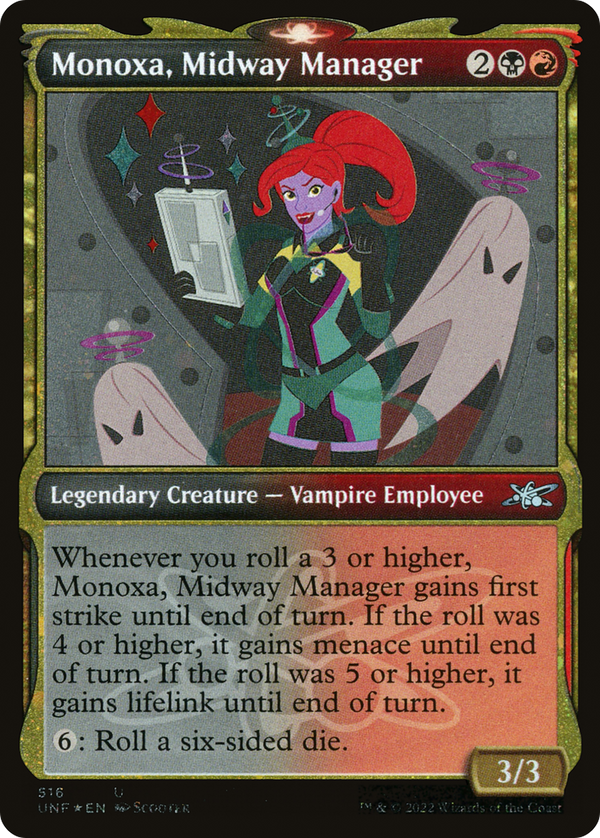 Monoxa, Midway Manager (Showcase) (Galaxy Foil) (516) [Unfinity] foil - Deck Out Gaming