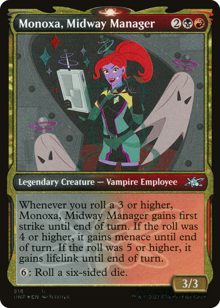 Monoxa, Midway Manager (Showcase) (Galaxy Foil) (516) [Unfinity] foil - Deck Out Gaming