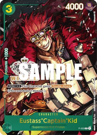 Eustass"Captain"Kid (Store Championship Vol. 2 Winner) (P-003) [One Piece Promotion Cards] Foil - Deck Out Gaming