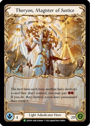 Theryon, Magister of Justice - JDG006 (JDG006) [Flesh and Blood: Promo Cards] Cold Foil - Deck Out Gaming