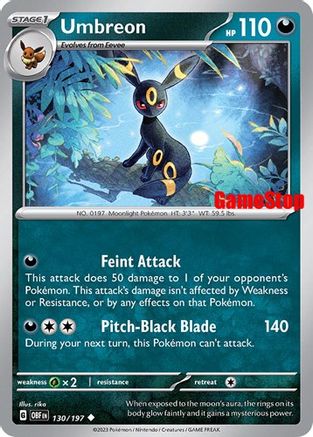 Umbreon - 130/197 (GameStop Exclusive) (130) [Miscellaneous Cards & Products] Reverse Holofoil - Deck Out Gaming