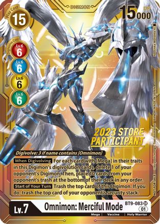 Omnimon: Merciful Mode (2023 Store Participant) (BT9-083) [X Record] Foil - Deck Out Gaming