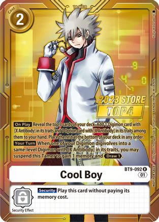 Cool Boy (2023 Store Top 4) (BT9-092) [X Record] Foil - Deck Out Gaming