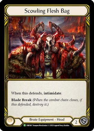 Scowling Flesh Bag (Golden) - FAB140 (FAB140) [Flesh and Blood: Promo Cards] Cold Foil - Deck Out Gaming