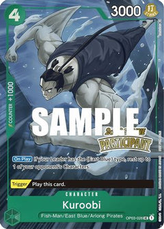 Kuroobi (Online Regional 2023) [Participant] (OP03-026) [One Piece Promotion Cards] Foil - Deck Out Gaming