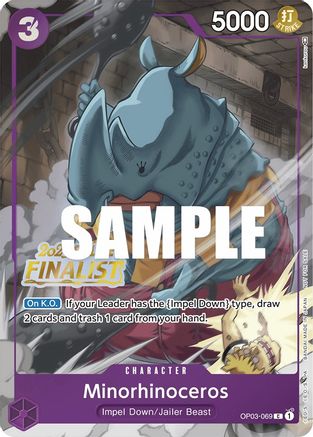 Minorhinoceros (Online Regional 2023) [Finalist] (OP03-069) [One Piece Promotion Cards] Foil - Deck Out Gaming