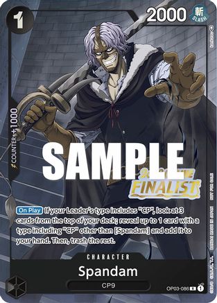 Spandam (Online Regional 2023) [Finalist] (OP03-086) [One Piece Promotion Cards] Foil - Deck Out Gaming