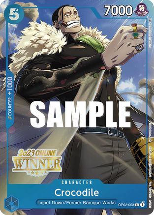 Crocodile (Online Regional 2023) [Winner] (OP02-053) [One Piece Promotion Cards] - Deck Out Gaming