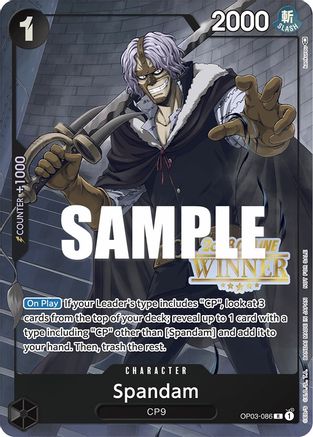 Spandam (Online Regional 2023) [Winner] (OP03-086) [One Piece Promotion Cards] - Deck Out Gaming