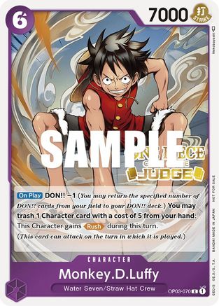 Monkey.D.Luffy (Judge Pack Vol. 2) (OP03-070) [One Piece Promotion Cards] Foil - Deck Out Gaming