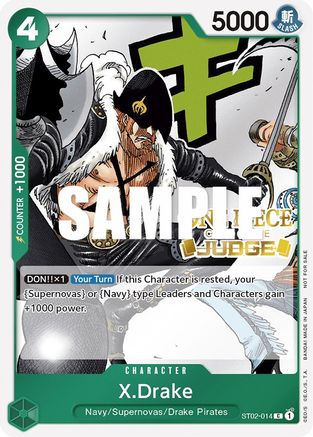 X.Drake (Judge Pack Vol. 2) (ST02-014) [One Piece Promotion Cards] Foil - Deck Out Gaming