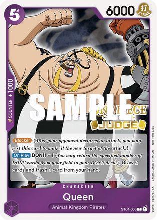 Queen (Judge Pack Vol. 2) (ST04-005) [One Piece Promotion Cards] Foil - Deck Out Gaming
