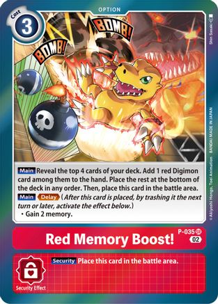 Red Memory Boost! (Resurgence Booster Reprint) (P-035) [Resurgence Booster] Foil - Deck Out Gaming