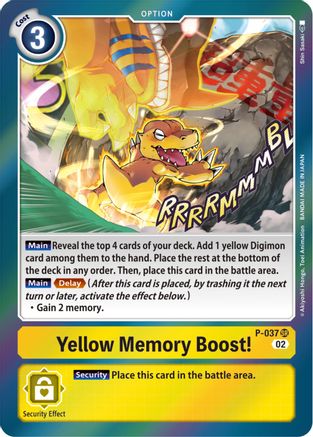 Yellow Memory Boost! (Resurgence Booster Reprint) (P-037) [Resurgence Booster] Foil - Deck Out Gaming