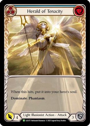 Herald of Tenacity (Blue) - LGS175 (LGS175) [Flesh and Blood: Promo Cards] Rainbow Foil - Deck Out Gaming