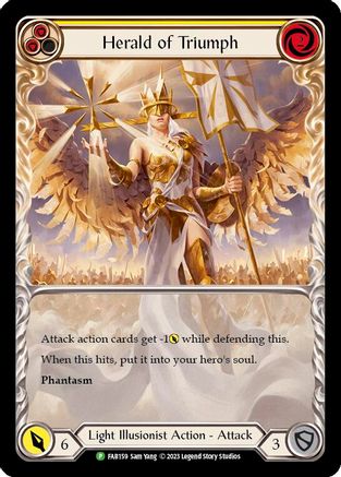 Herald of Triumph (Yellow) - FAB159 (FAB159) [Flesh and Blood: Promo Cards] Rainbow Foil - Deck Out Gaming