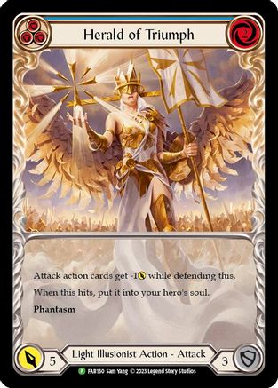 Herald of Triumph (Blue) - FAB160 (FAB160) [Flesh and Blood: Promo Cards] Rainbow Foil - Deck Out Gaming