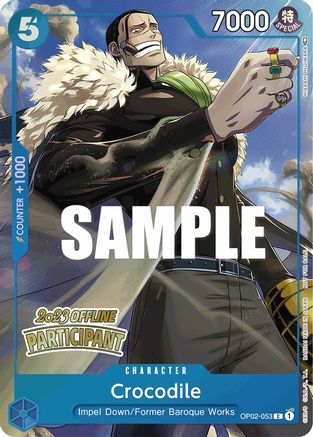 Crocodile (Offline Regional 2023) [Participant] (OP02-053) [One Piece Promotion Cards] Foil - Deck Out Gaming
