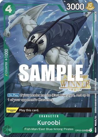 Kuroobi (Offline Regional 2023) [Winner] (OP03-026) [One Piece Promotion Cards] - Deck Out Gaming