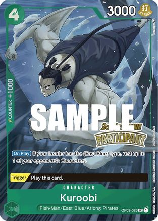 Kuroobi (Offline Regional 2023) [Participant] (OP03-026) [One Piece Promotion Cards] Foil - Deck Out Gaming