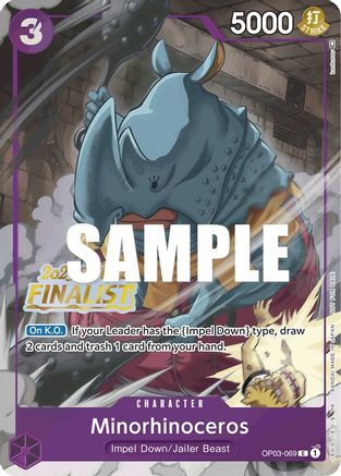 Minorhinoceros (Offline Regional 2023) [Finalist] (OP03-069) [One Piece Promotion Cards] Foil - Deck Out Gaming