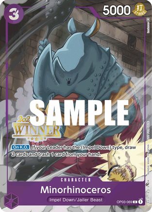 Minorhinoceros (Offline Regional 2023) [Winner] (OP03-069) [One Piece Promotion Cards] - Deck Out Gaming