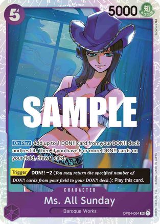 Ms. All Sunday (OP04-064) [Kingdoms of Intrigue] Foil - Deck Out Gaming