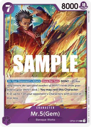 Mr.5 (Gem) (OP04-072) [Kingdoms of Intrigue] Foil - Deck Out Gaming