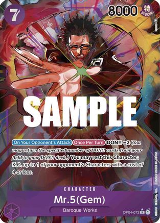 Mr.5 (Gem) (Alternate Art) (OP04-072) [Kingdoms of Intrigue] Foil - Deck Out Gaming