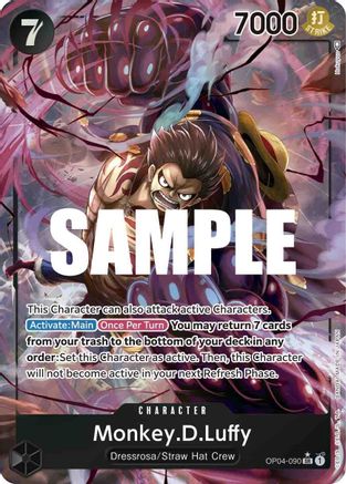 Monkey.D.Luffy (090) (Alternate Art) (OP04-090) [Kingdoms of Intrigue] Foil - Deck Out Gaming