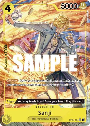 Sanji (104) (Alternate Art) (OP04-104) [Kingdoms of Intrigue] Foil - Deck Out Gaming