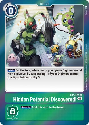 Hidden Potential Discovered! (Resurgence Booster Reprint) (BT3-103) [Resurgence Booster] Foil - Deck Out Gaming