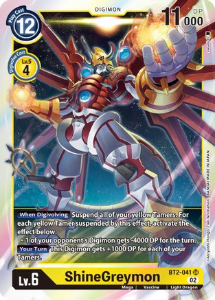 ShineGreymon (Resurgence Booster Reprint) (BT2-041) [Resurgence Booster] Foil - Deck Out Gaming