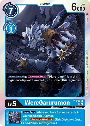 WereGarurumon - P-008 (Resurgence Booster Reprint) (P-008) [Resurgence Booster] Foil - Deck Out Gaming