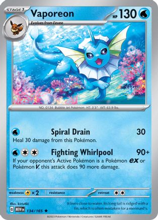 Vaporeon (134) [SV: Scarlet and Violet 151] Reverse Holofoil - Deck Out Gaming