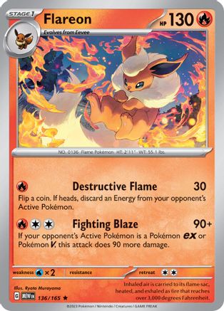 Flareon (136) [SV: Scarlet & Violet 151] Holofoil - Deck Out Gaming