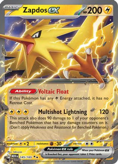 Zapdos ex - 145/165 (145) [SV: Scarlet & Violet 151] Holofoil - Deck Out Gaming