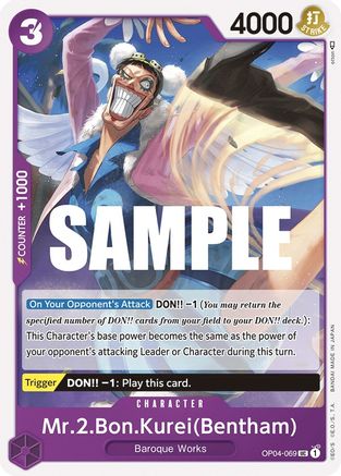 Mr.2.Bon.Kurei (Bentham) (OP04-069) [Kingdoms of Intrigue] - Deck Out Gaming