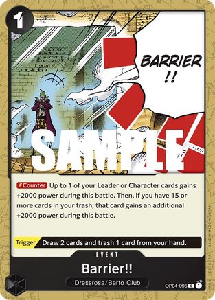 Barrier!! (OP04-095) [Kingdoms of Intrigue] - Deck Out Gaming