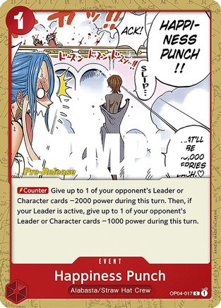 Happiness Punch (OP04-017) [Kingdoms of Intrigue Pre-Release Cards] - Deck Out Gaming