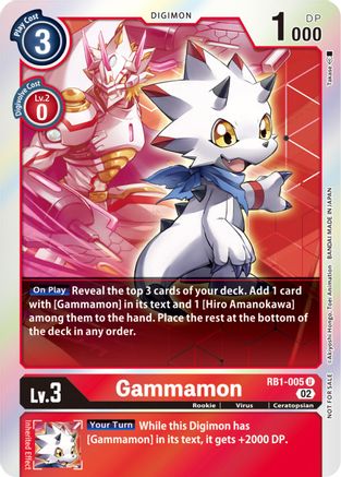 Gammamon - RB1-005 (Resurgence Booster Box Promotion Pack) (RB1-005) [Resurgence Booster] Foil - Deck Out Gaming