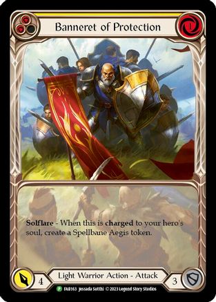 Banneret of Protection - FAB 163 (FAB163) [Flesh and Blood: Promo Cards] Rainbow Foil - Deck Out Gaming