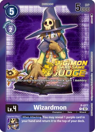 Wizardmon - P-077 (Judge Pack 4) (P-077) [Digimon Promotion Cards] Foil - Deck Out Gaming