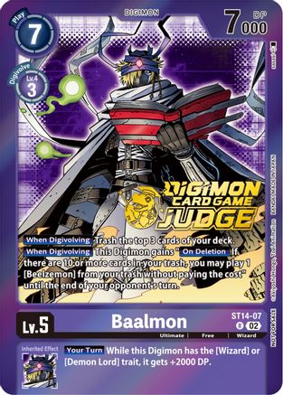 Baalmon - ST14-07 (Judge Pack 4) (ST14-07) [Starter Deck 14: Beelzemon Advanced Deck Set] Foil - Deck Out Gaming