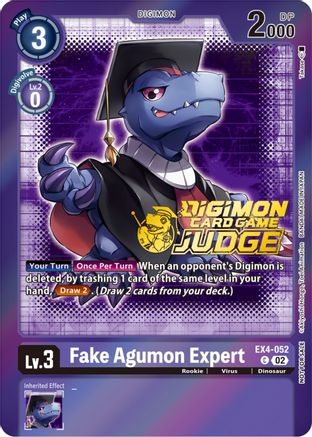 Fake Agumon Expert - EX4-052 (Judge Pack 4) (EX4-052) [Alternative Being Booster] Foil - Deck Out Gaming