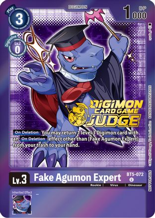 Fake Agumon Expert - BT5-072 (Judge Pack 4) (BT5-072) [Battle of Omni] Foil - Deck Out Gaming