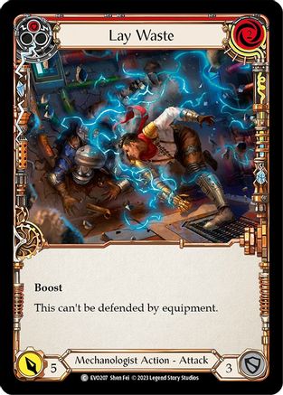 Lay Waste (Red) (EVO207) [Bright Lights] Rainbow Foil - Deck Out Gaming